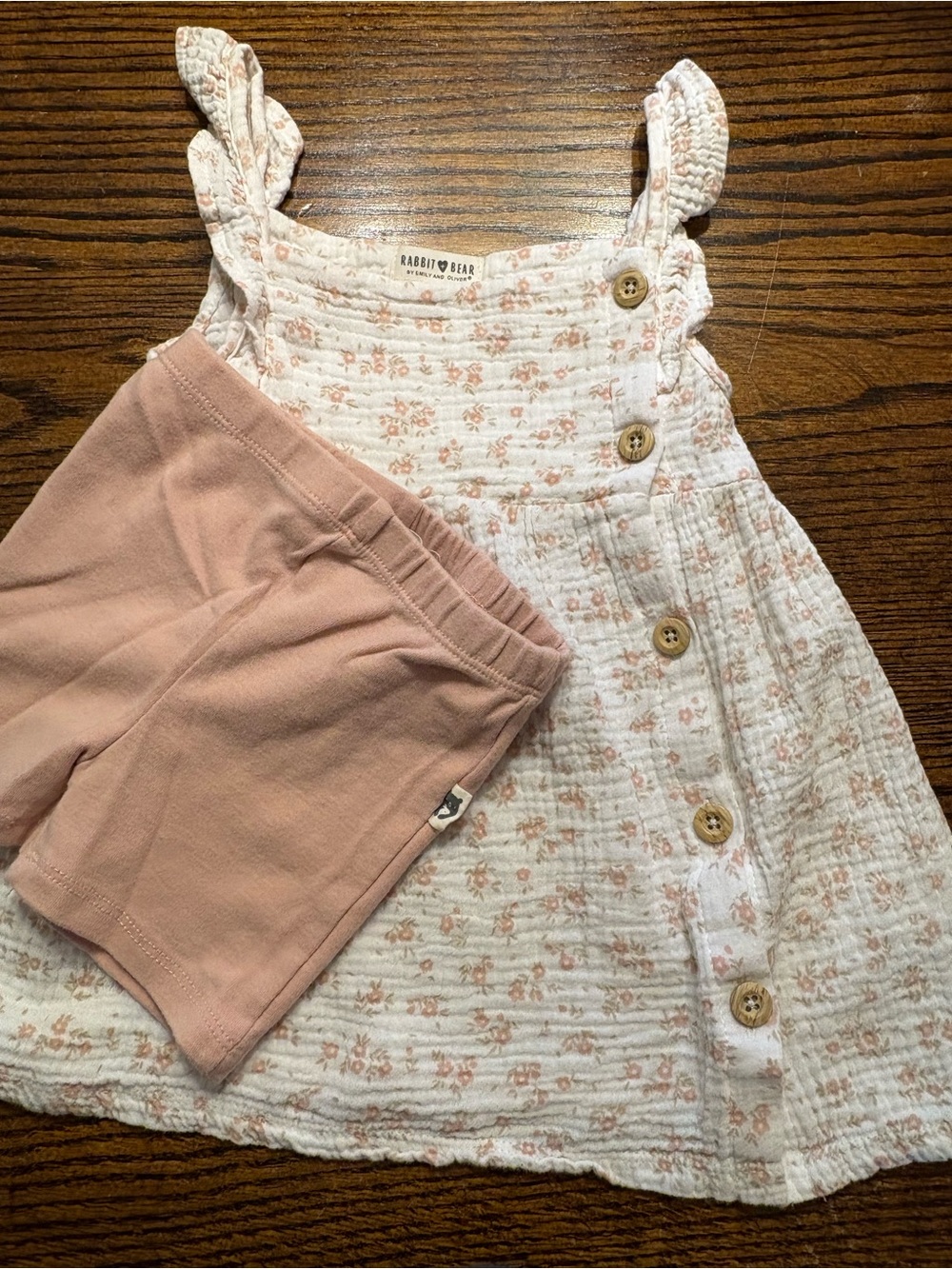 Rabbit + Bear Emily And Oliver Organic Cotton Floral Dress & Shorts Toddler 3T